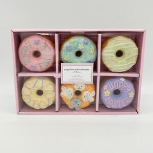 Set of 6 Cupcakes & Cashmere Ceramic Easter Donuts Bunny Hoppy Pastel Donut New